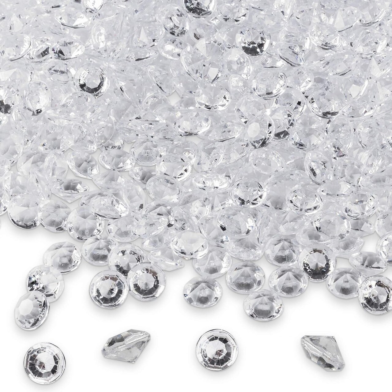 2000 Pack of 1 Carat 6.5mm Jewels (Clear) Diamond Table Confetti, Vase Filler